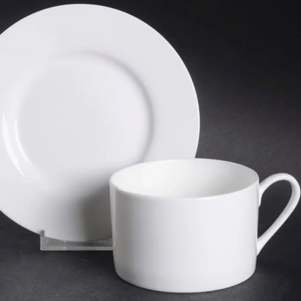 Fitz and Floyd Nevaeh White Bone China Cup and Saucer